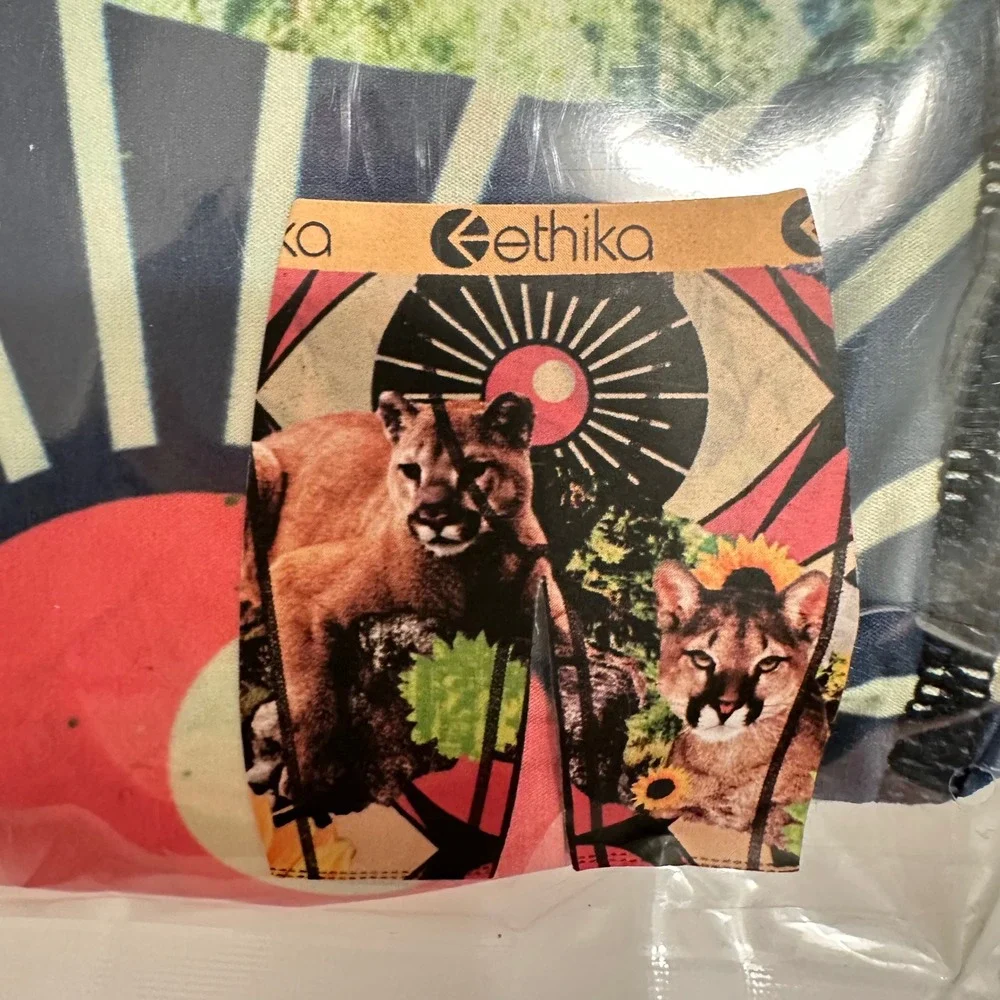 Ethika Mens The Staple Boxer Briefs Cougar‎ Nature Graphic MLUS2782-GRP 3XL NEW
